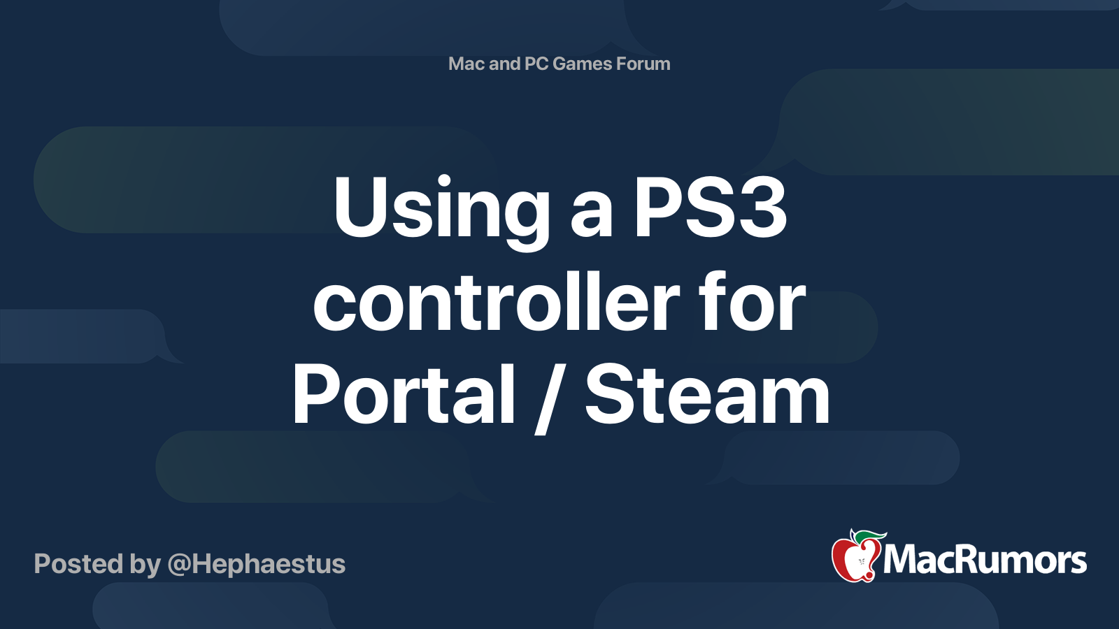 Using a PS3 controller for Portal / Steam MacRumors Forums