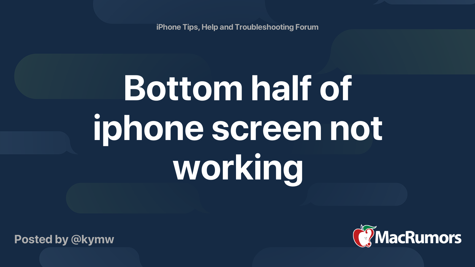 Bottom half of iphone screen not working MacRumors Forums