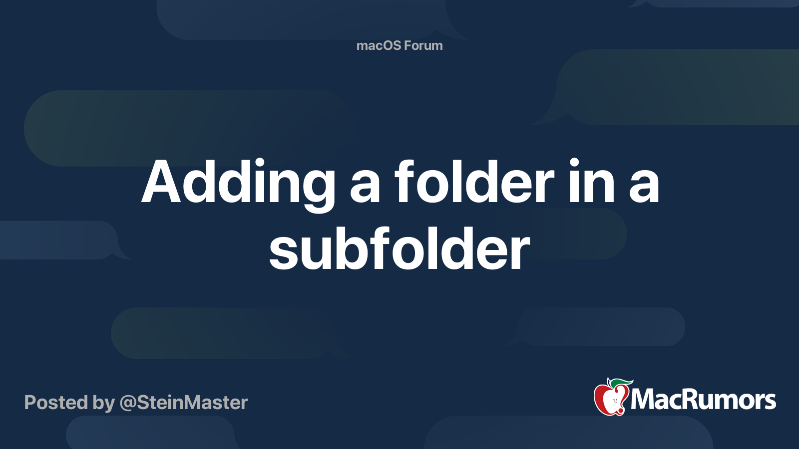 Adding a folder in a subfolder | MacRumors Forums