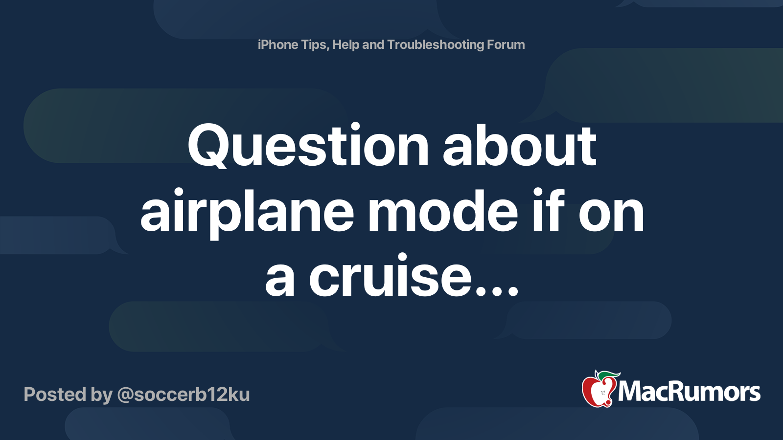 why do you have to go on airplane mode on a cruise