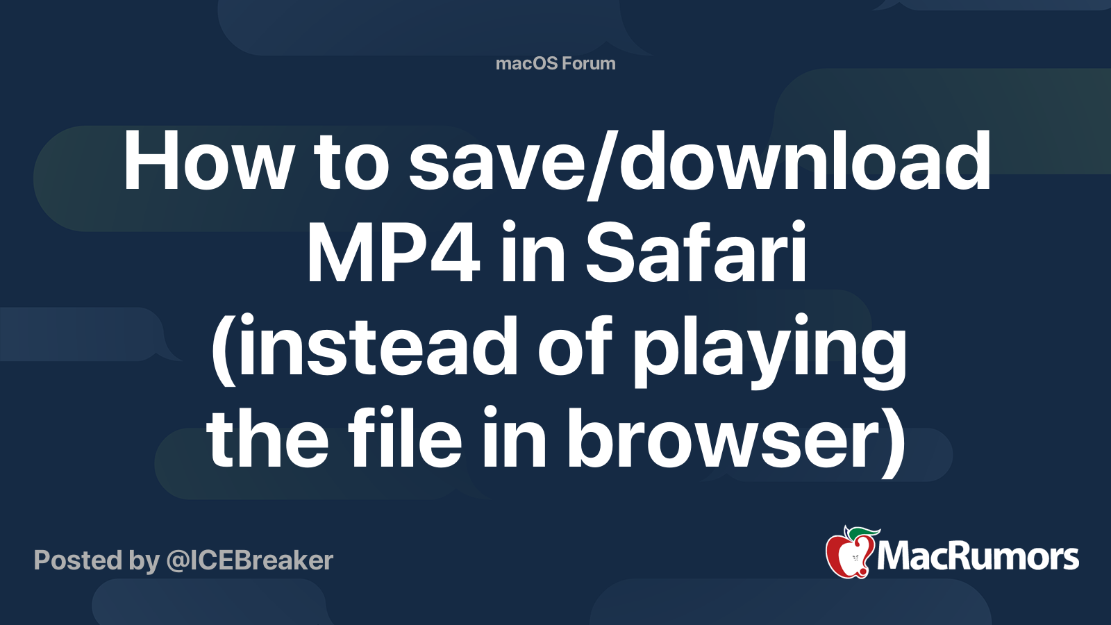 How to save/download MP4 in Safari (instead of playing the file in