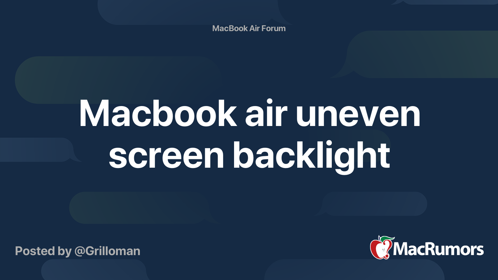 Macbook air uneven screen backlight MacRumors Forums