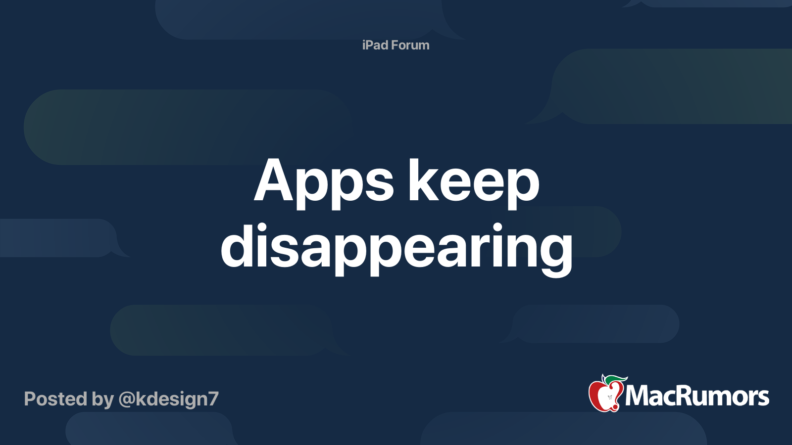 Apps keep disappearing MacRumors Forums