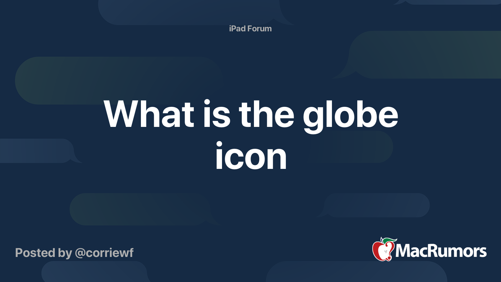 What is the globe icon | MacRumors Forums