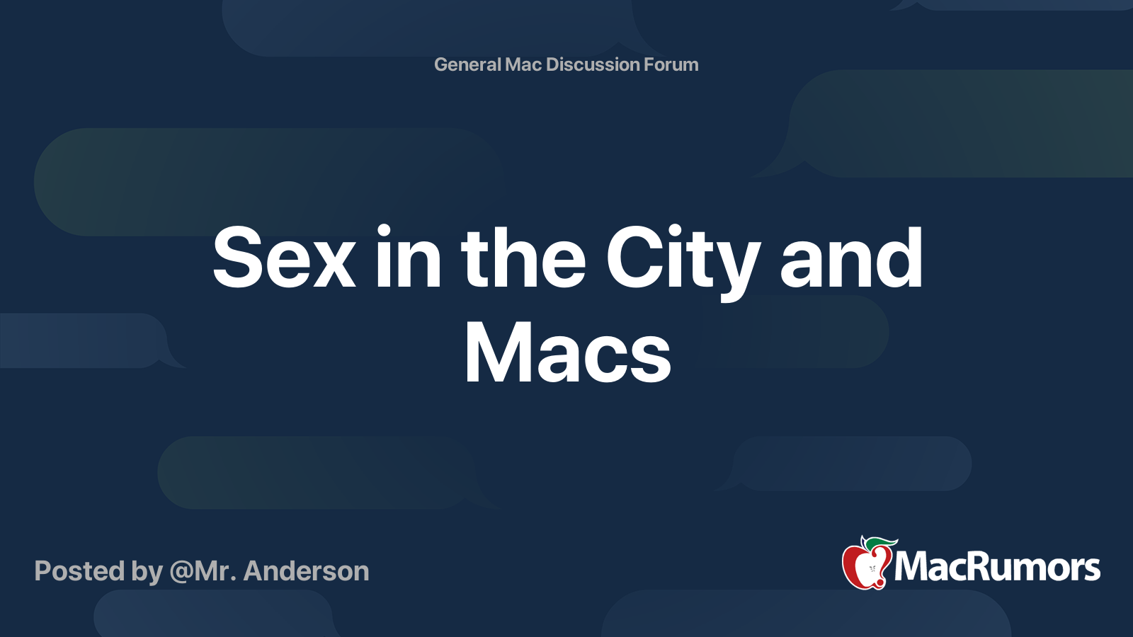 Sex In The City And Macs Macrumors Forums 