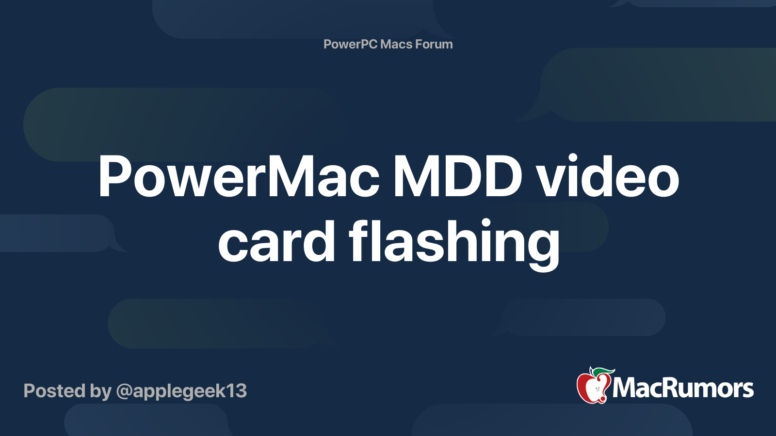PowerMac MDD video card flashing MacRumors Forums
