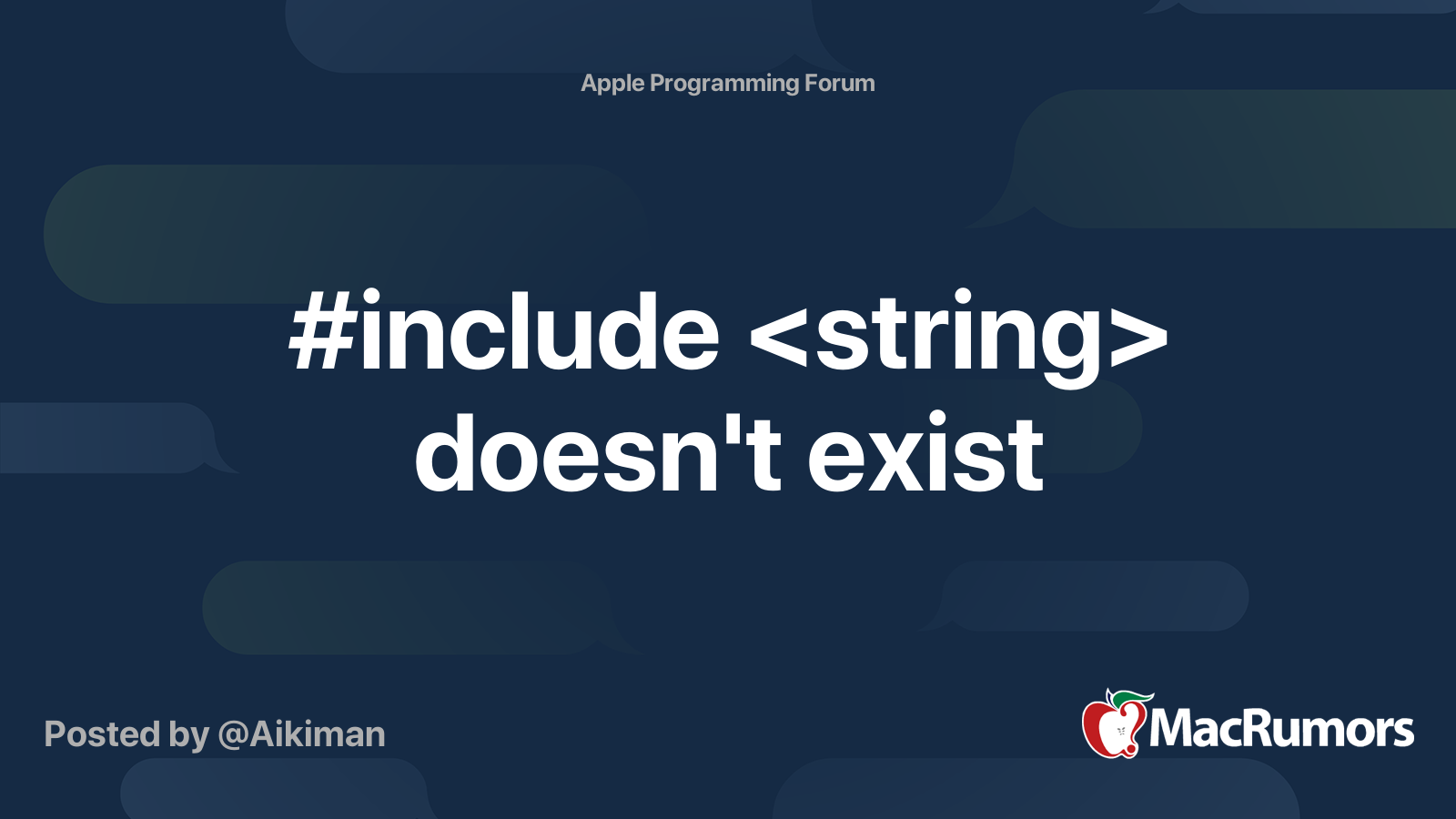 include doesn't exist MacRumors Forums