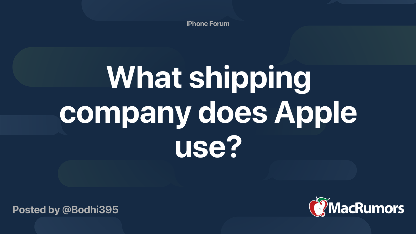 What shipping company does Apple use? MacRumors Forums