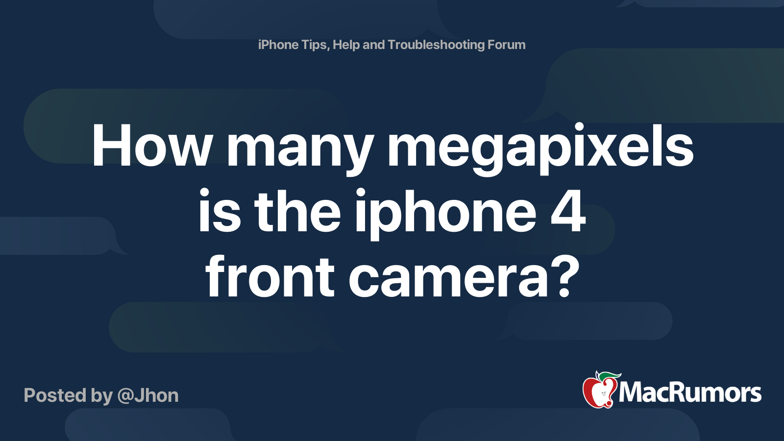 How many megapixels is the iphone 4 front camera? | MacRumors Forums