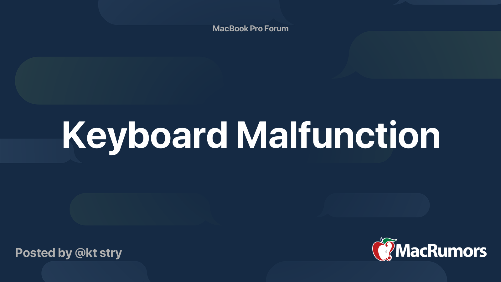 Keyboard Malfunction MacRumors Forums