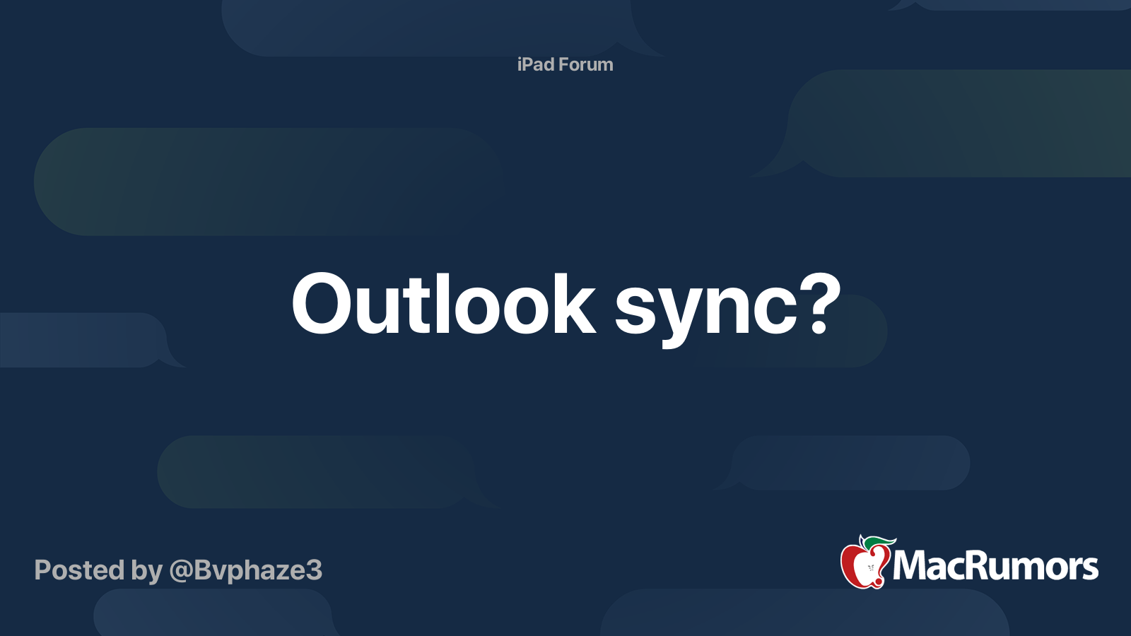 Outlook Sync Macrumors Forums