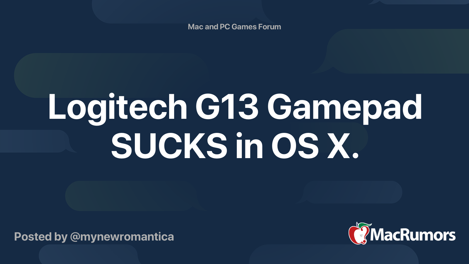 Logitech G13 Gamepad SUCKS X. | MacRumors Forums