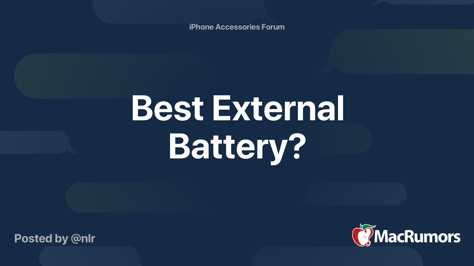 Best External Battery? MacRumors Forums