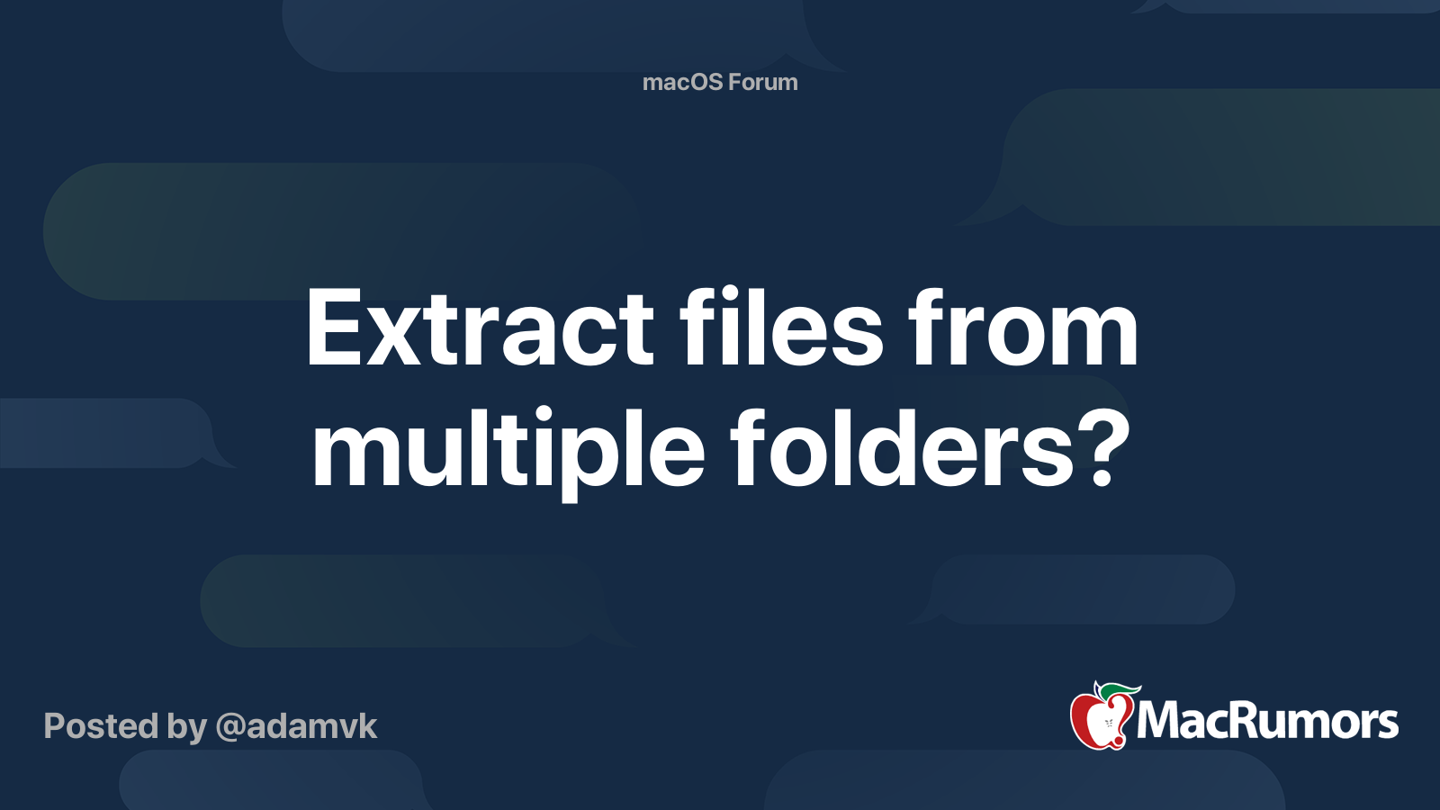 Extract files from multiple folders mac os