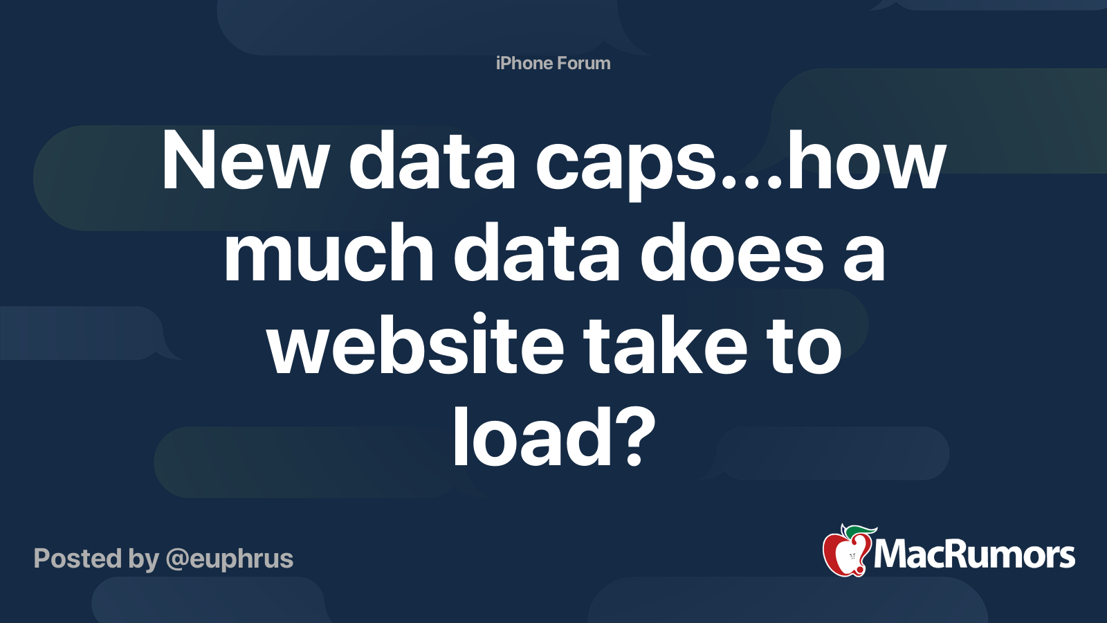 New data caps...how much data does a website take to load? MacRumors