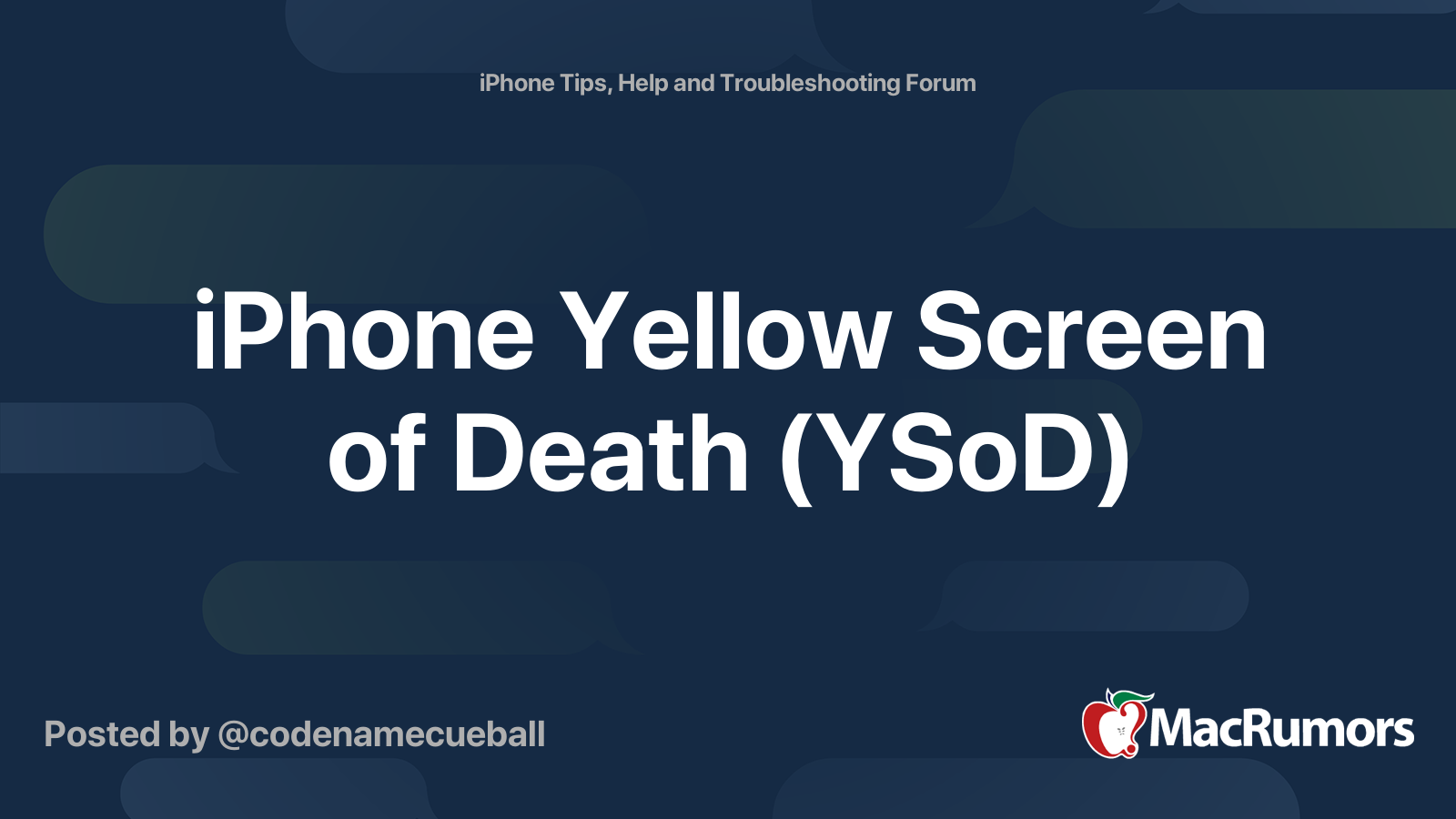 iPhone Yellow Screen of Death (YSoD) MacRumors Forums