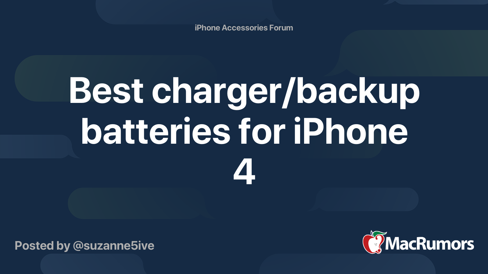 Best charger/backup batteries for iPhone 4 MacRumors Forums