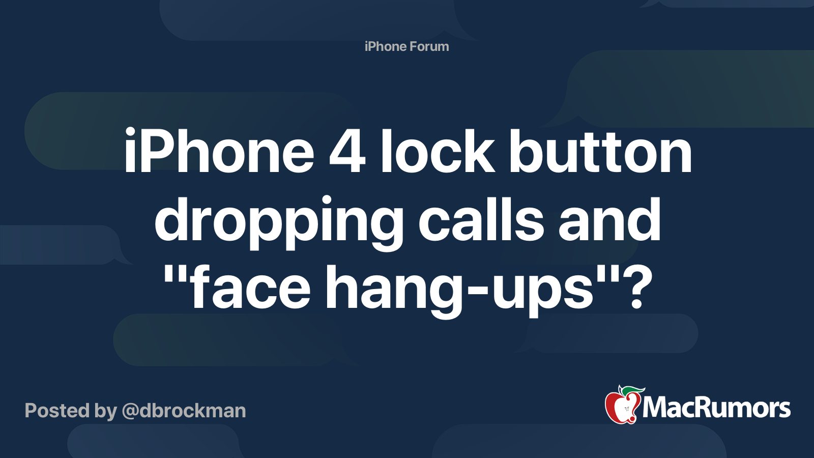 iPhone 4 lock button dropping calls and 