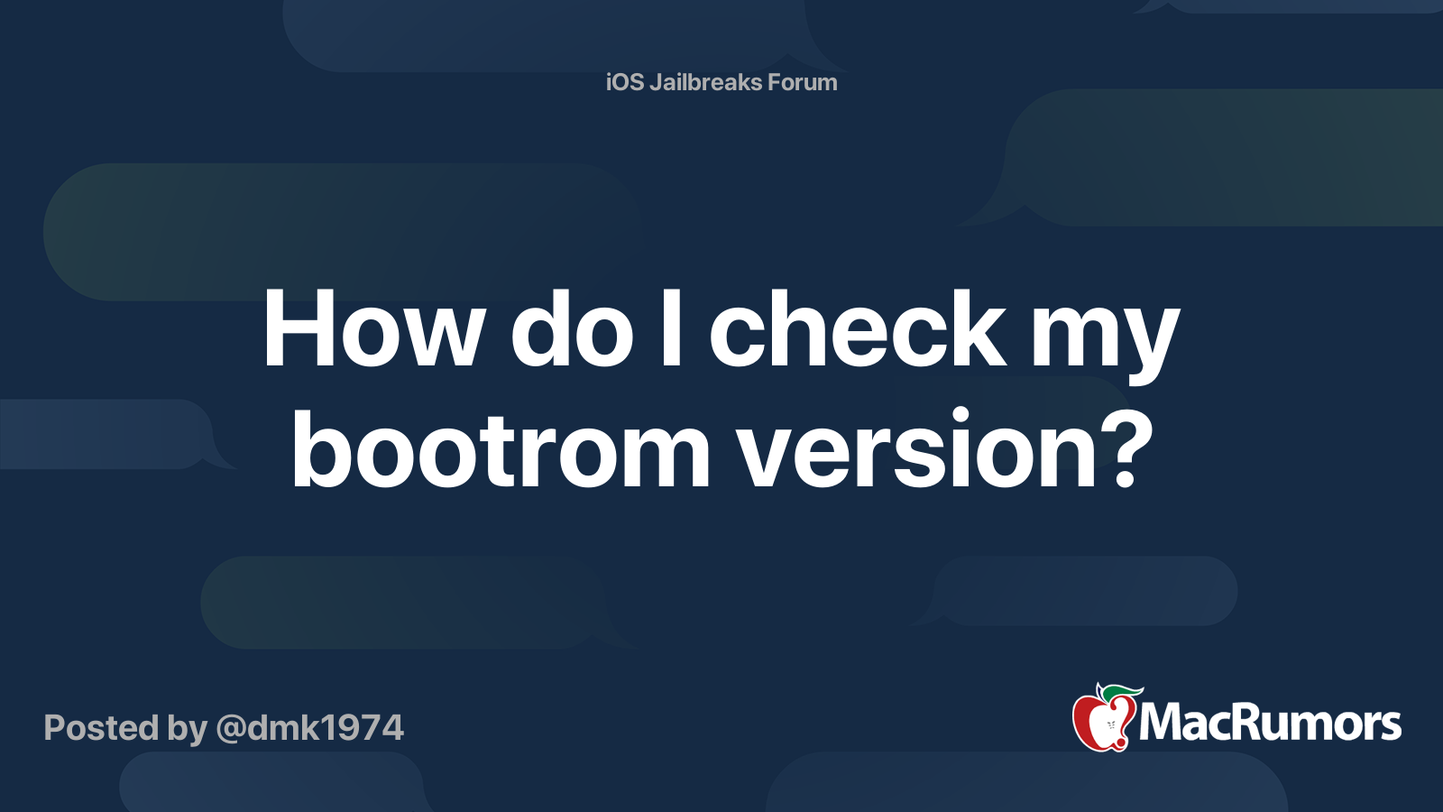 How Do I Check My Bootrom Version MacRumors Forums