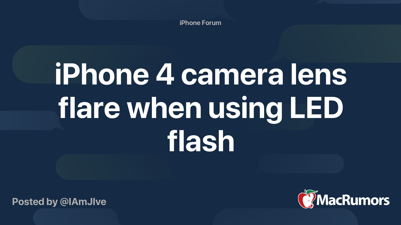 iPhone 4 camera lens flare when using LED flash MacRumors Forums