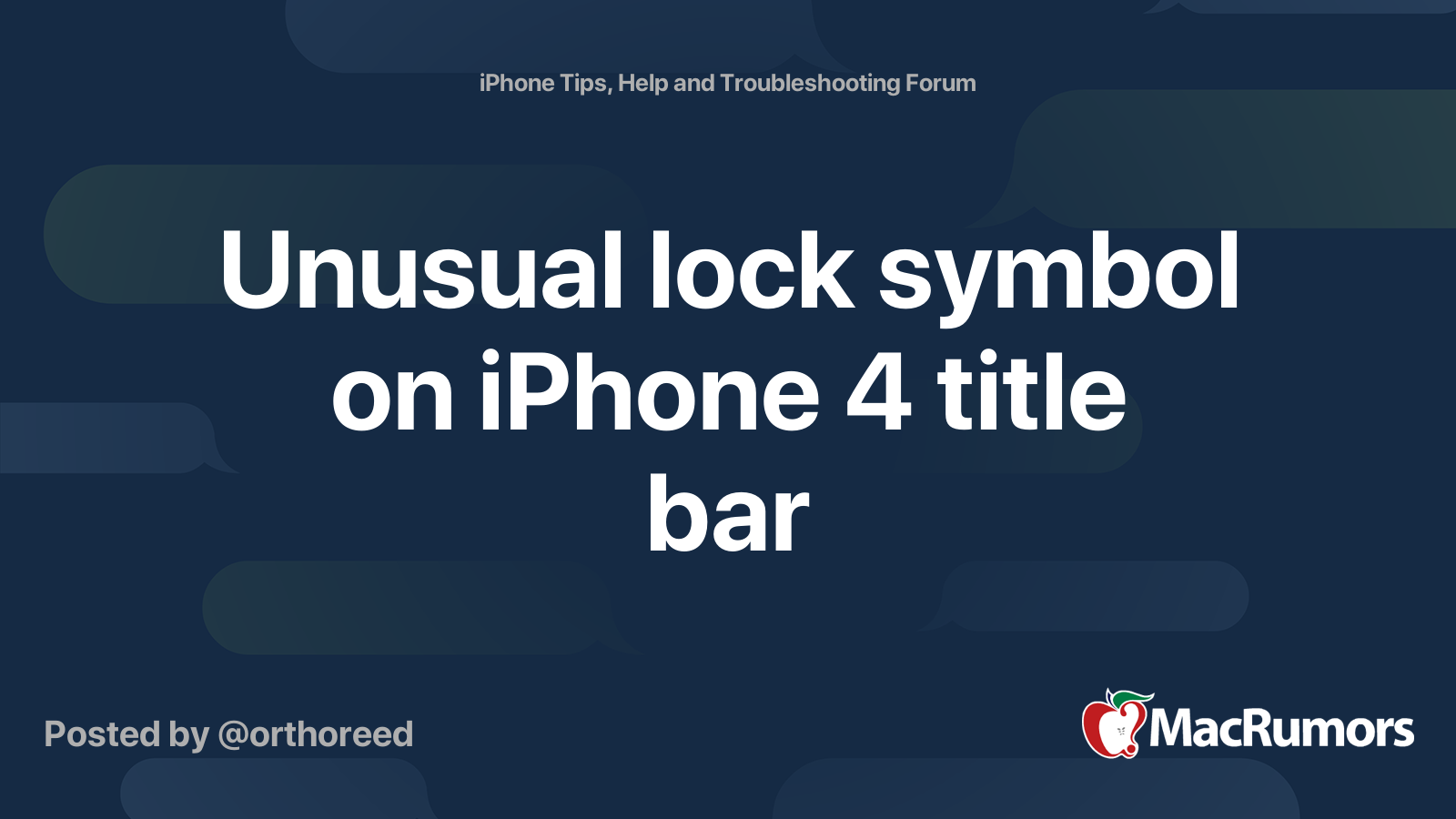 Unusual lock symbol on iPhone 4 title bar | MacRumors Forums