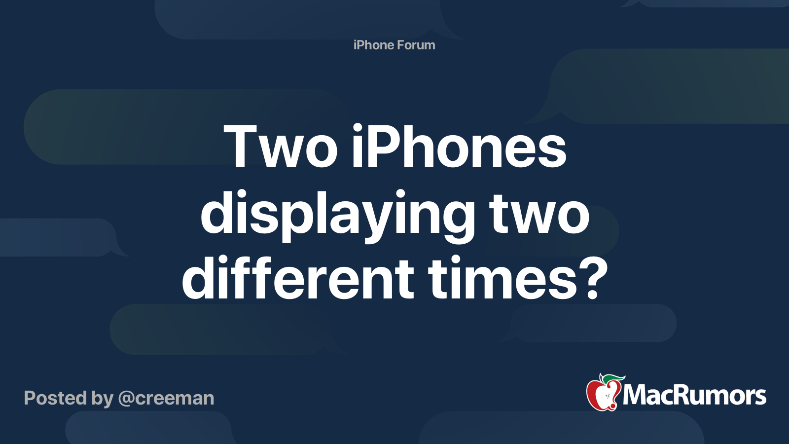 Two iPhones displaying two different times? MacRumors Forums