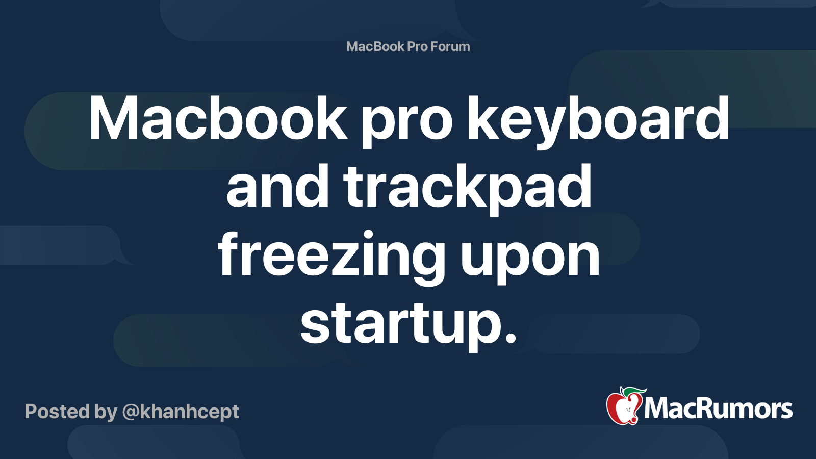 Macbook pro keyboard and trackpad freezing upon startup. MacRumors Forums
