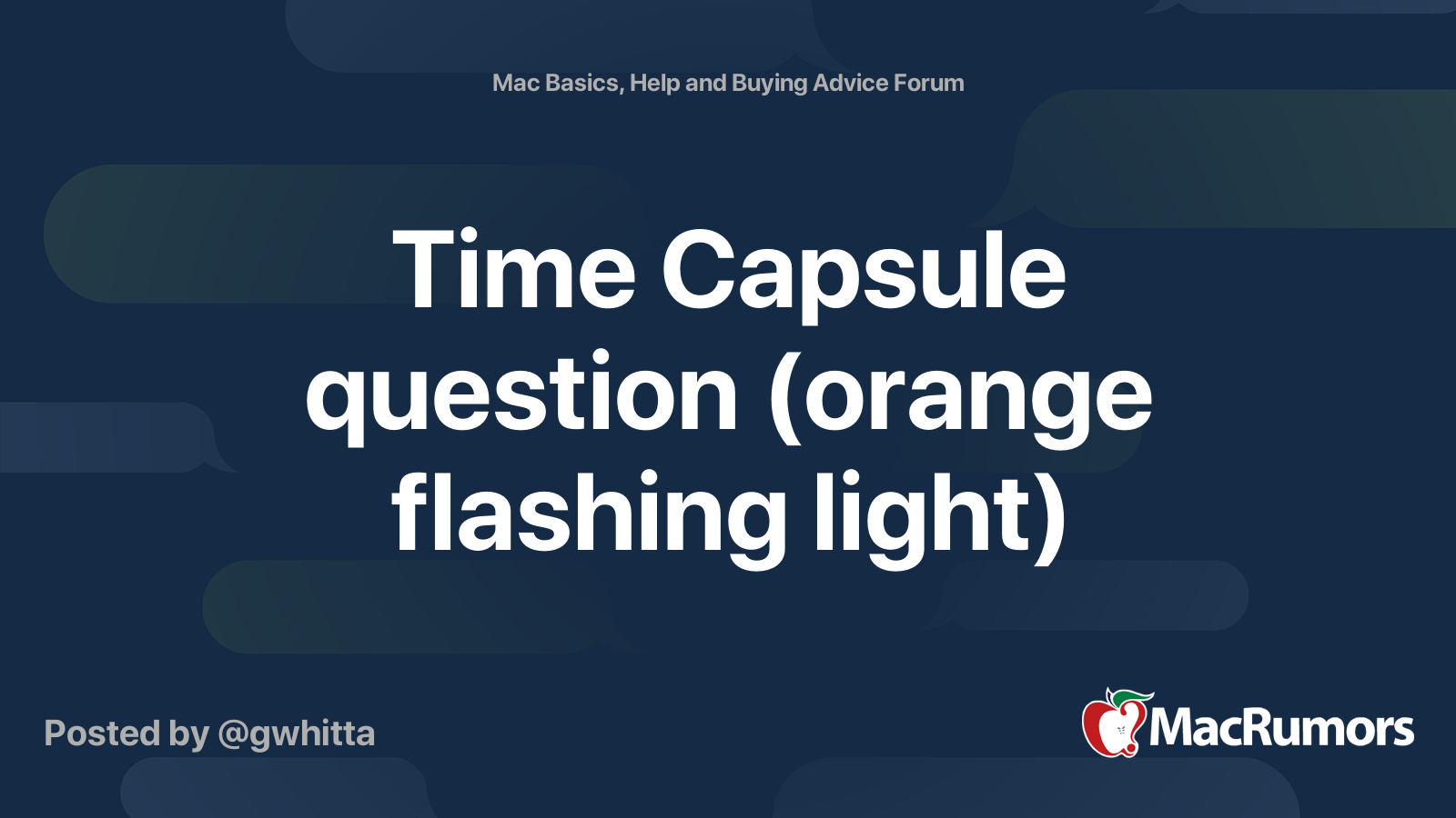 Time Capsule question (orange flashing light) MacRumors Forums