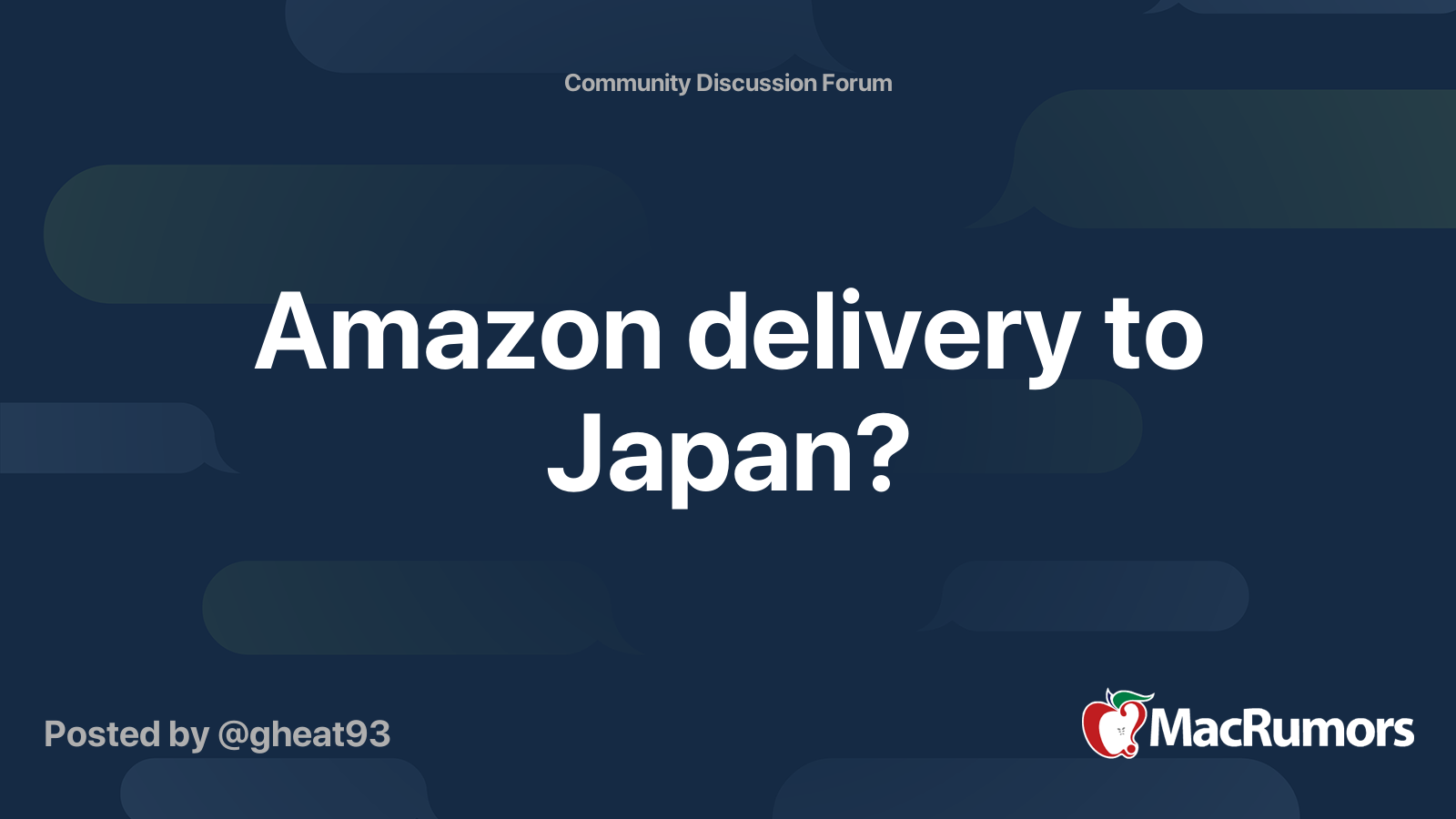 Amazon delivery to Japan? MacRumors Forums