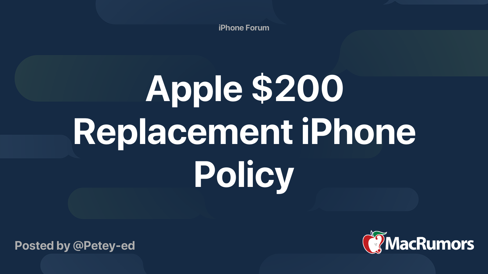 Apple $200 Replacement iPhone Policy | MacRumors Forums