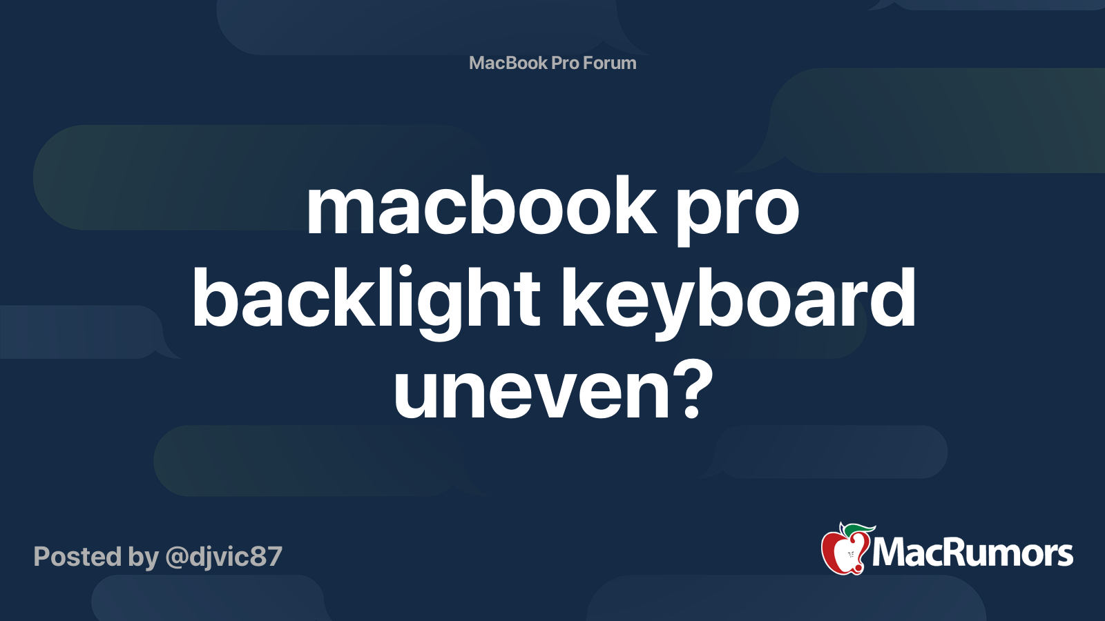 macbook pro backlight keyboard uneven? MacRumors Forums
