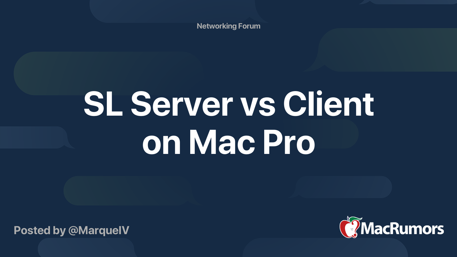 Sl Server Vs Client On Mac Pro Macrumors Forums