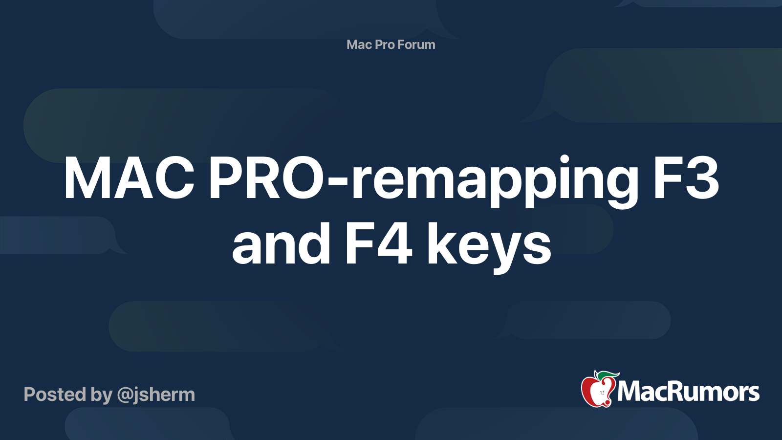 Mac Pro Remapping F3 And F4 Keys Macrumors Forums