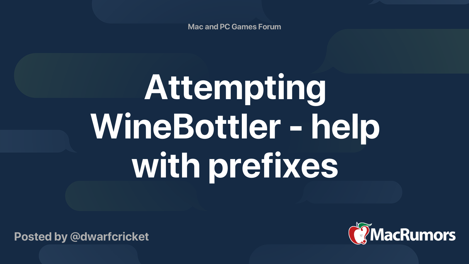 Attempting WineBottler help with prefixes MacRumors Forums