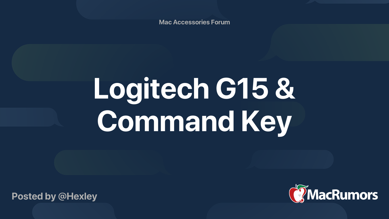 Logitech g15 command key macrumors forums