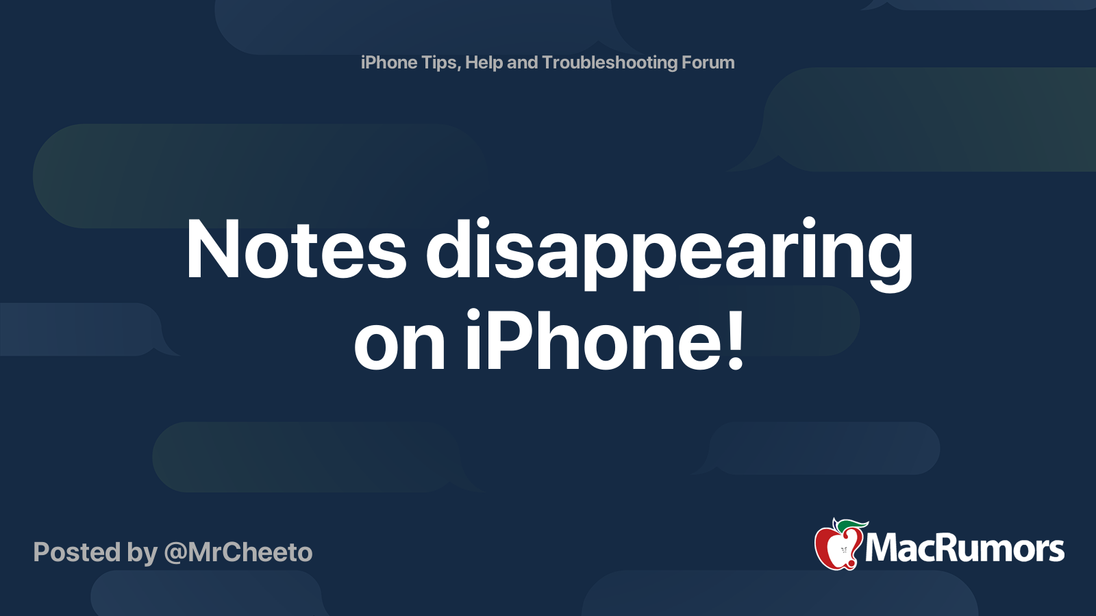 Notes Disappearing On IPhone MacRumors Forums