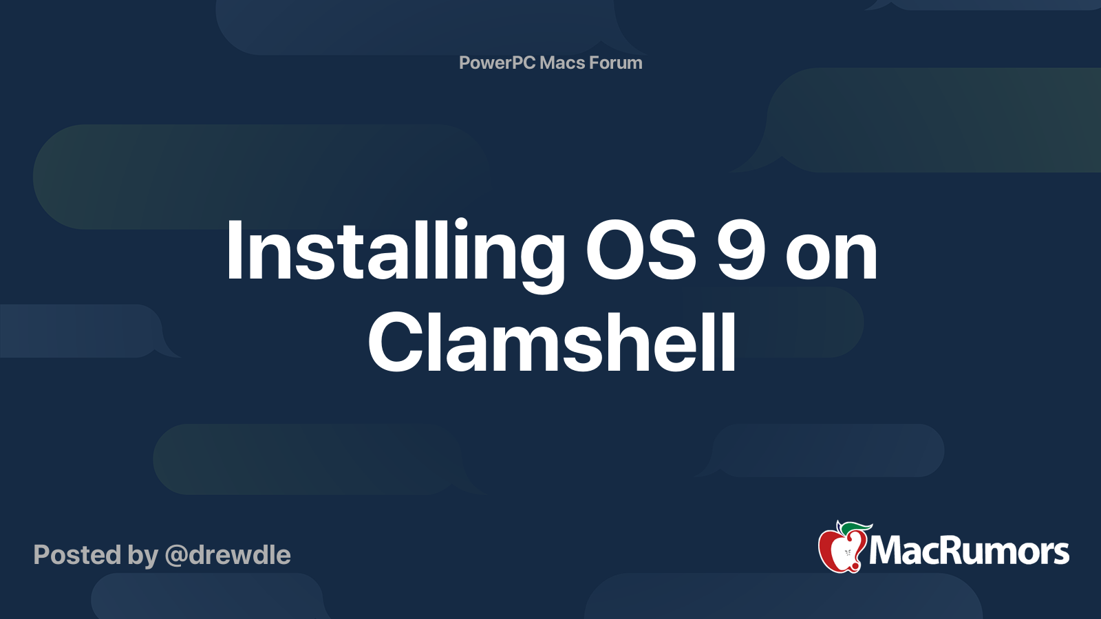Installing OS 9 on Clamshell MacRumors Forums