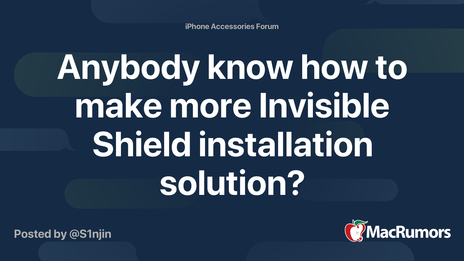 Anybody know how to make more Invisible Shield installation solution