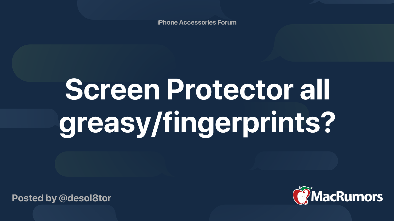 Screen Protector all greasy/fingerprints? MacRumors Forums