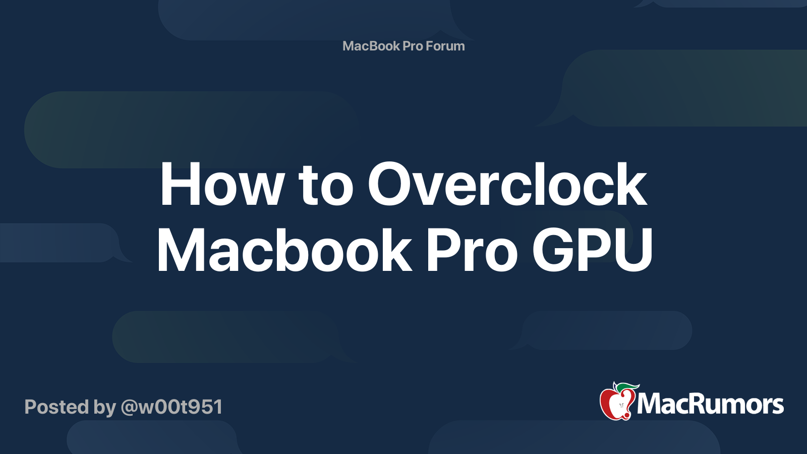 How to Overclock Macbook Pro GPU MacRumors Forums