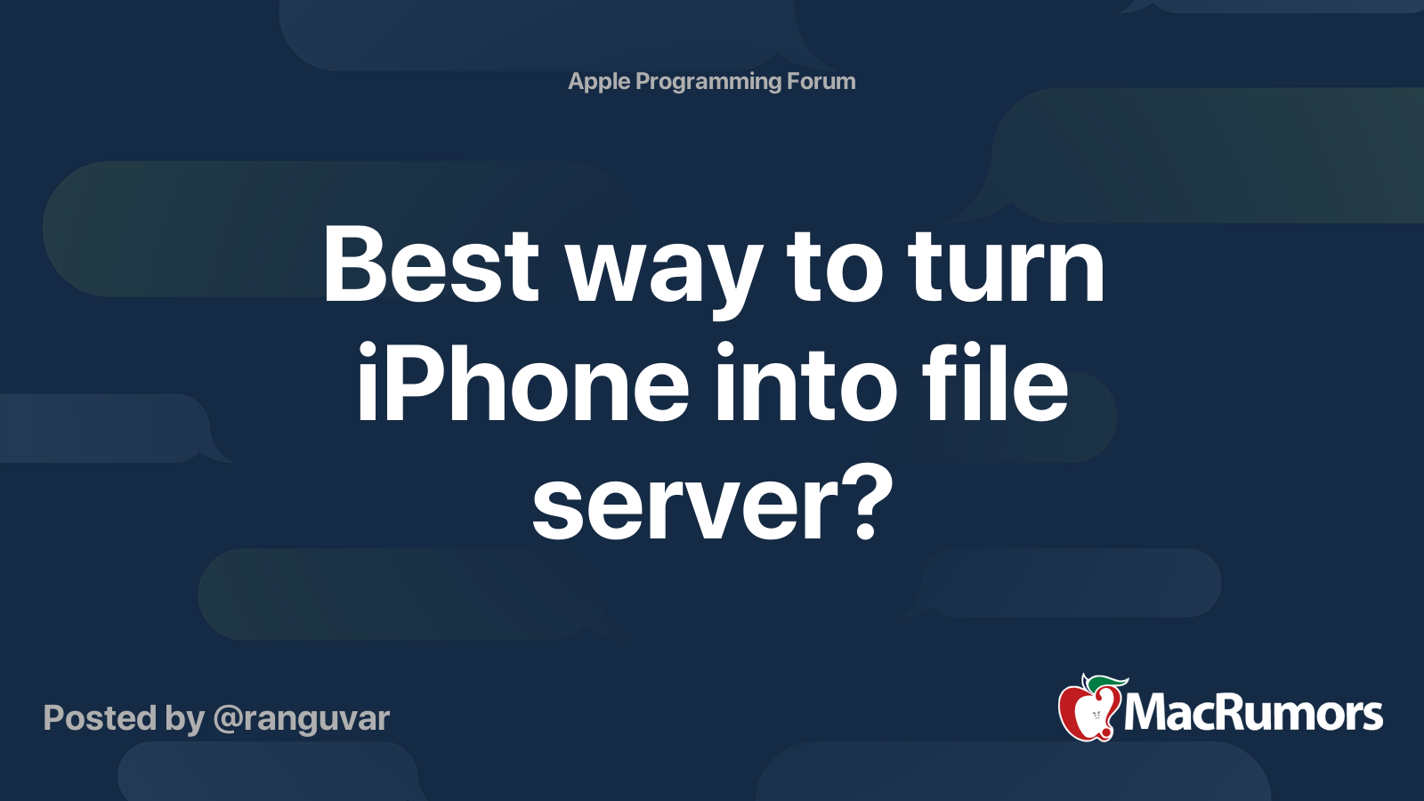 Best way to turn iPhone into file server? MacRumors Forums