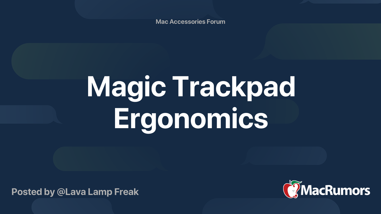 Magic Trackpad Ergonomics MacRumors Forums
