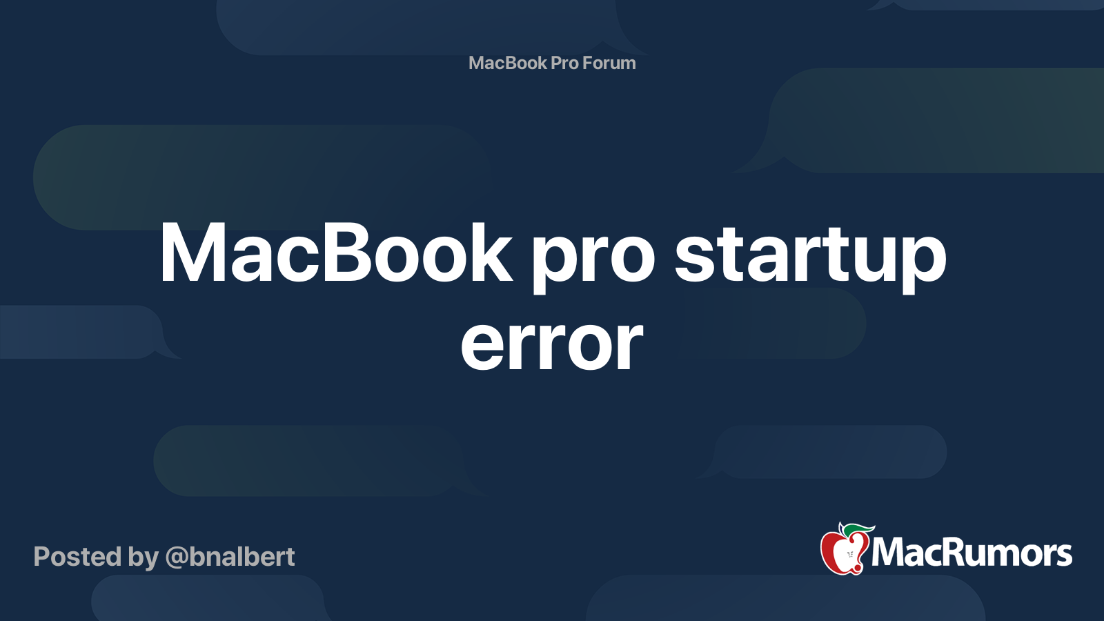 macbook pro error message on startup
