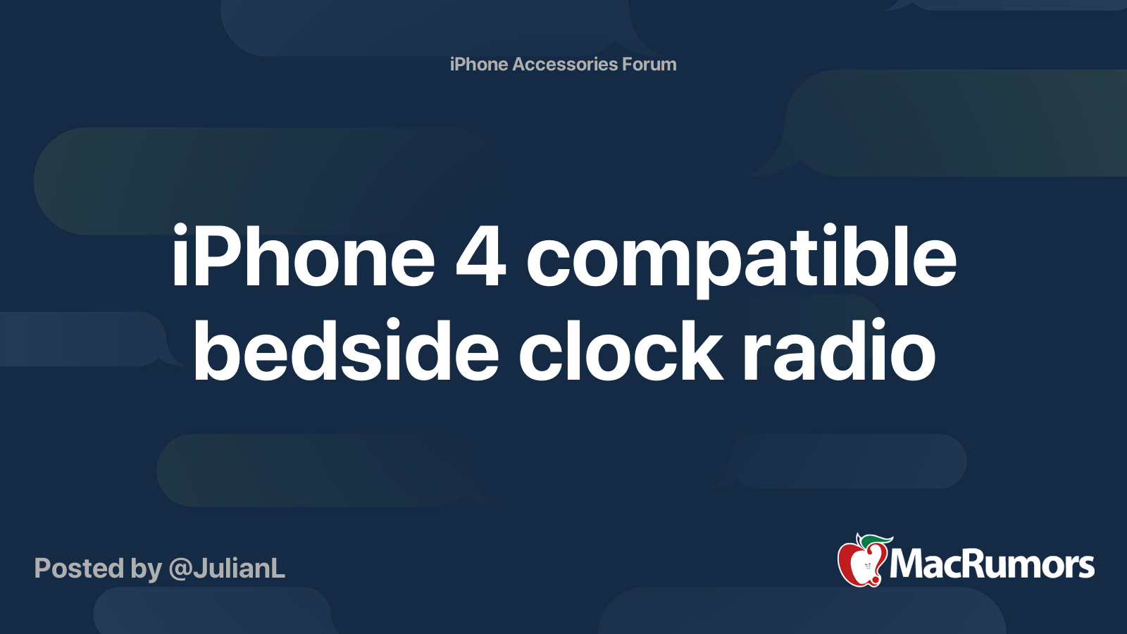 iPhone 4 compatible bedside clock radio MacRumors Forums