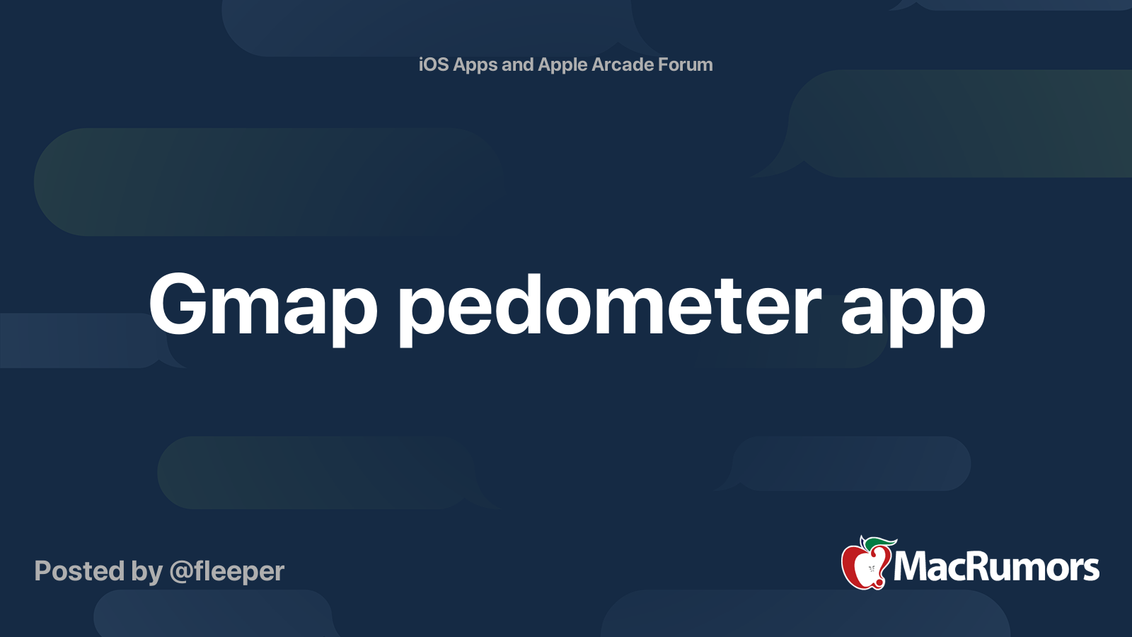 Gmap pedometer app MacRumors Forums