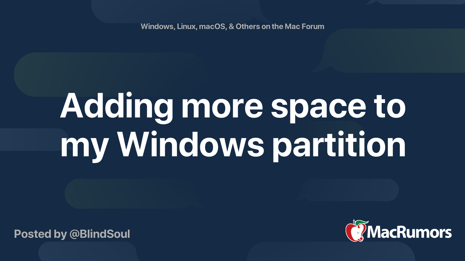 Adding more space to my Windows partition MacRumors Forums