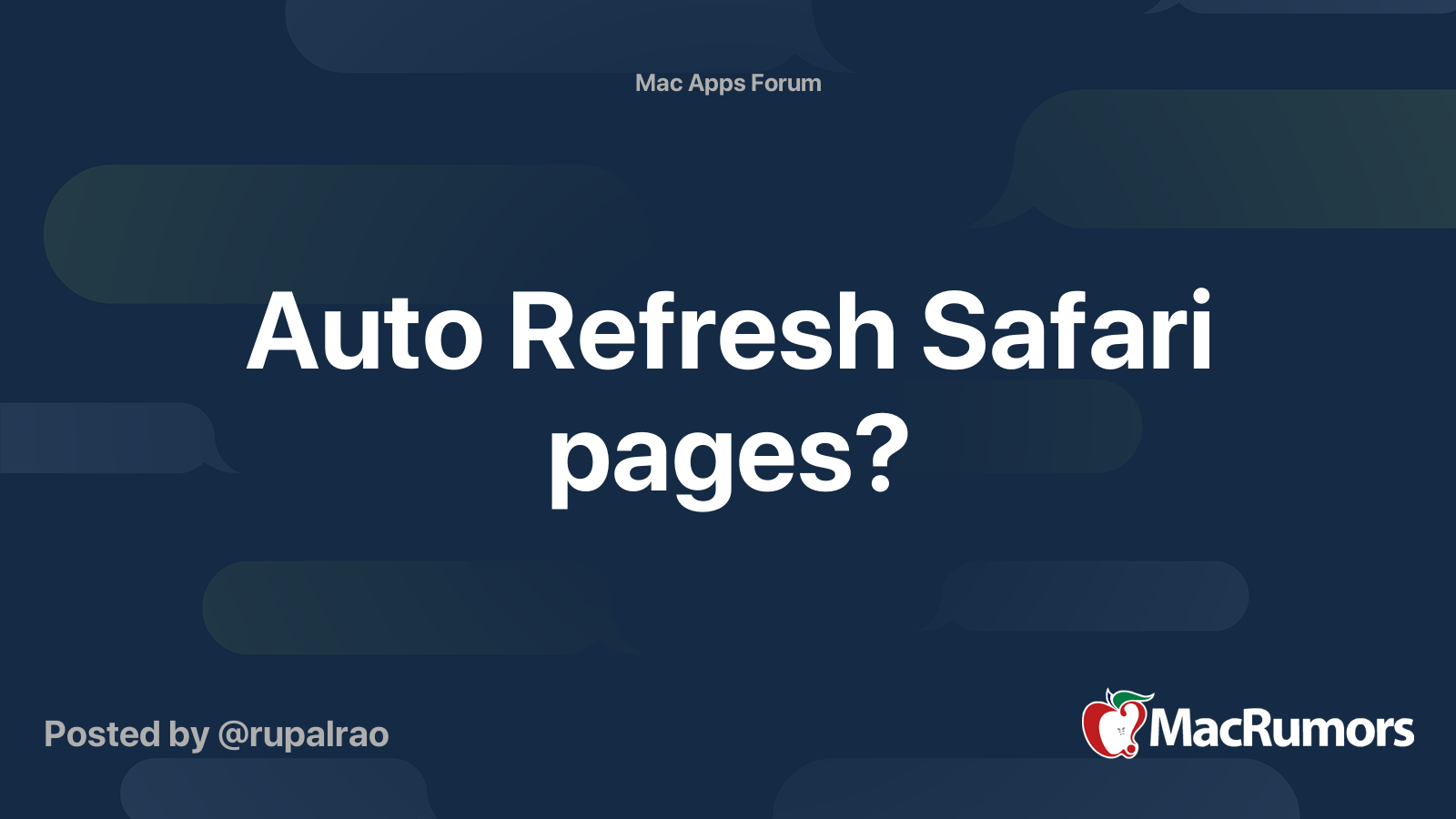 Auto Refresh Safari Pages Macrumors Forums