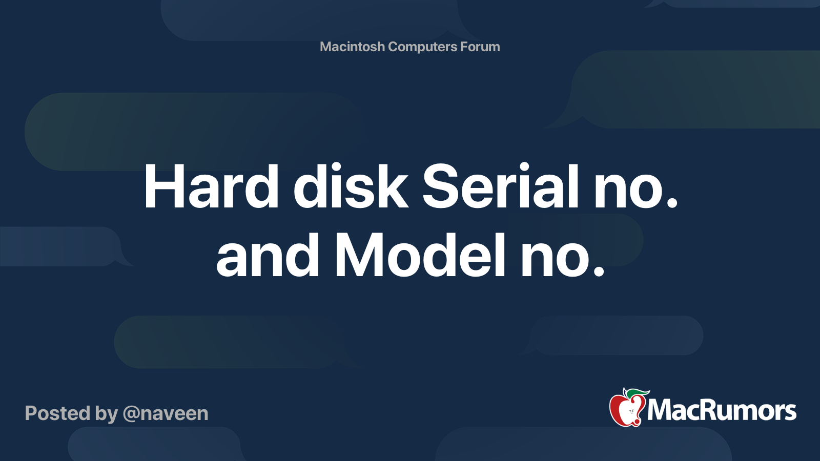 hard-disk-serial-no-and-model-no-macrumors-forums