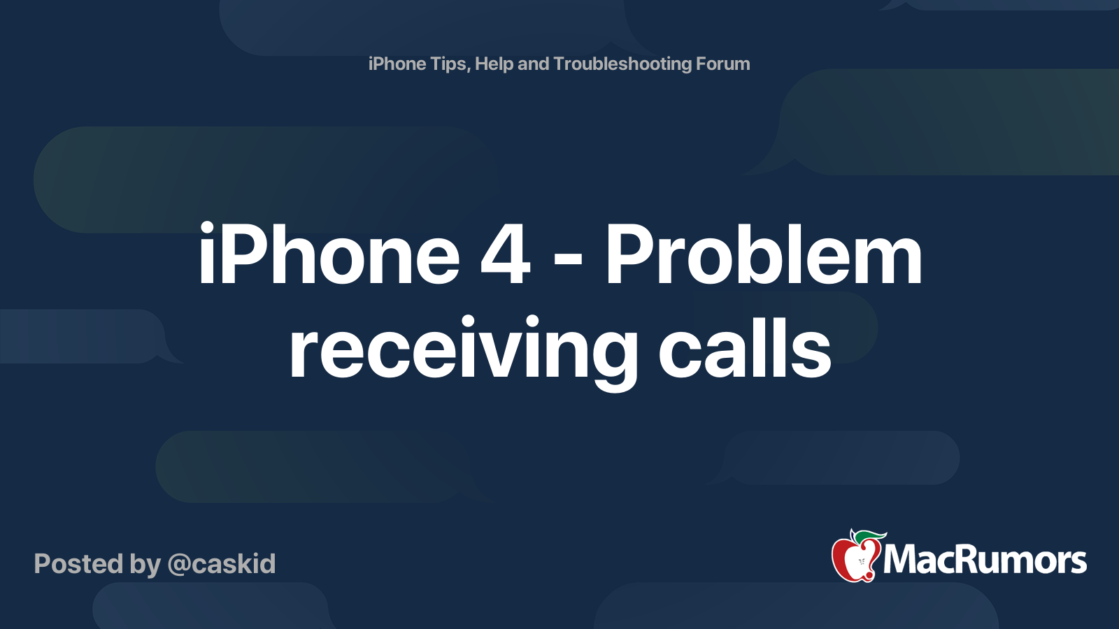 iPhone 4 - Problem receiving calls | MacRumors Forums
