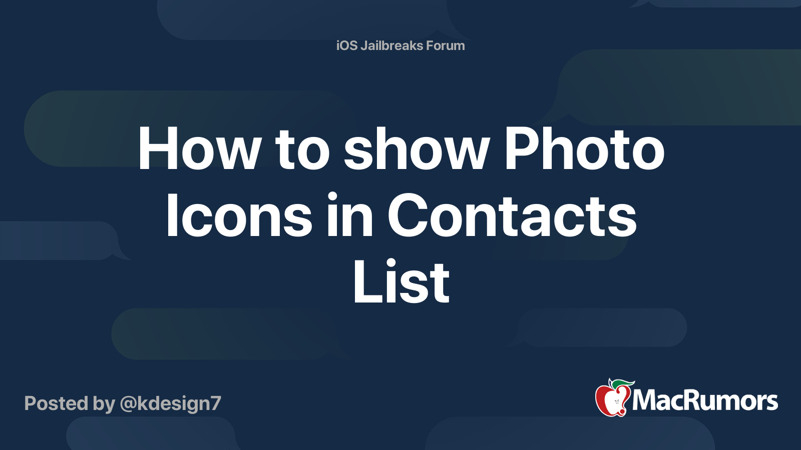 How To Show Photo Icons In Contacts List Macrumors Forums